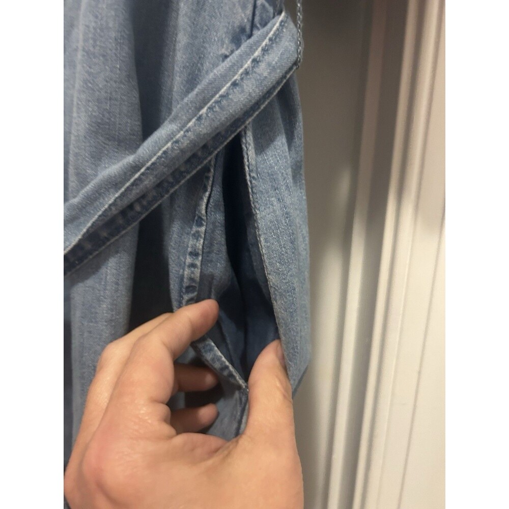 NWT $79 GAP Puff-Sleeve Denim Shirt Dress in Light Wash Blue Women’s XXL Tall - Picture 9 of 12